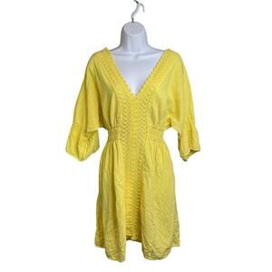 Seaspice Resort Wear Womens' Yellow Beach Mini Dress Size XL Coquette Resort